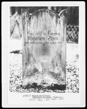 Grabstein Rösschen Stern (+1897)