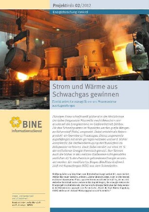 Strom und Wärme aus Schwachgas gewinnen. Zündstrahlmotor erzeugt Strom und Prozesswärme aus Kupolofengas.