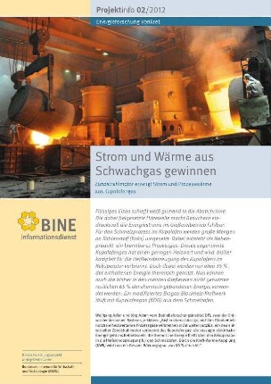 Strom und Wärme aus Schwachgas gewinnen. Zündstrahlmotor erzeugt Strom und Prozesswärme aus Kupolofengas.