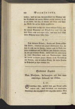 Siebentes Kapitel. Vom Abnehmen, Aufbewahren und dem mannichfaltigen Gebrauch des Obstes