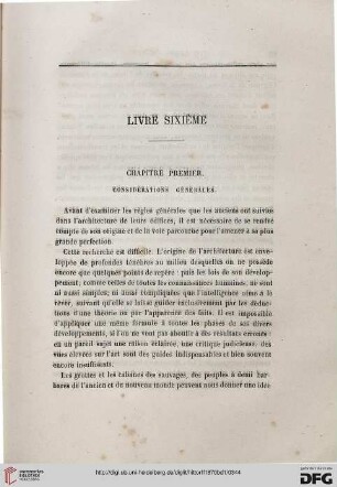 Chapitre premier. Considerations générales