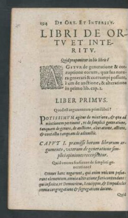 Libri De Ortu Et Interitu.