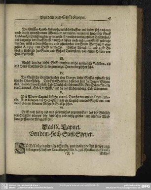 Das IX. Capitel. Von dem Hoch-Stifft Speyer