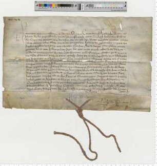 "Indultum apostolicum super absolutione in casibus episcopalibus", ausgestellt von Cardinal Laurentius für Propst Johann Koller [lat].