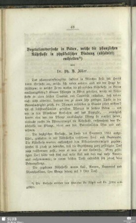 Vegetationsversuche in Böden, welche die pflanzlichen Nährstoffe in physikalischer Bindung (absolvirt) enthielten