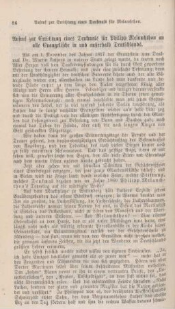 86-88 Aufruf zur Errichtung eines Denkmals für Melanchton