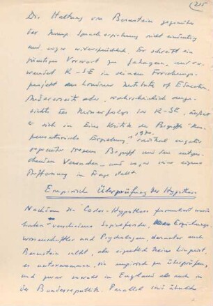 215-265, Empirische Überprüfung der Hypothese