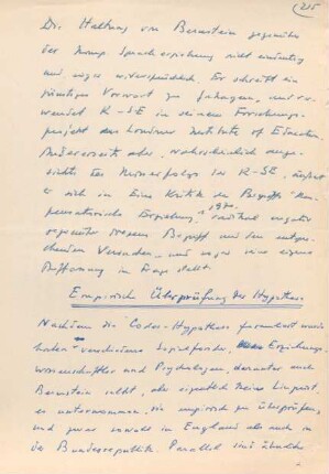 215-265, Empirische Überprüfung der Hypothese