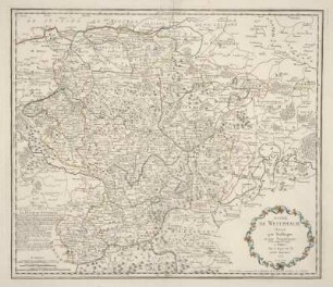 Karte von dem Herzogtum Westfalen, 1:240 000, Kupferstich, 1757