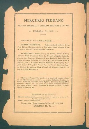 "Mercurio Peruano" - [Pie de imprenta]