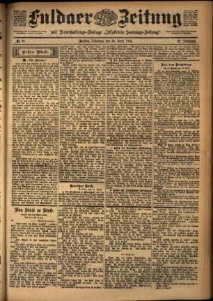 Erste Ausgabe vom Dienstag, den 30. April 1901.