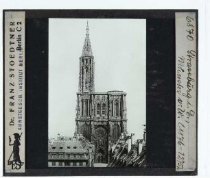Straßburg, Münster : Westfassade und Turm gesamt Blick von Westen