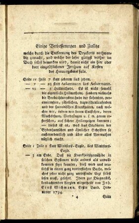 Einige Verbesserungen und Zusätze [...]