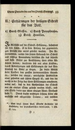 II.) Erklärungen der heiligen Schrift für das Volk.