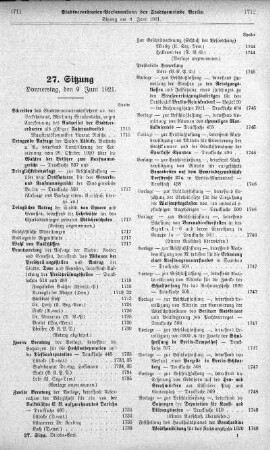 Sitzung 27, 9. Juni 1921