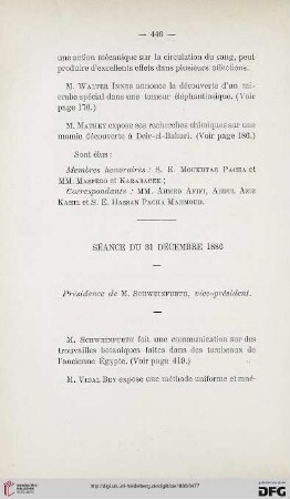 Séance du 31 Décembre 1886
