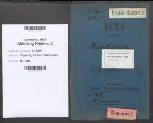 Kautionen. Generalia. Bd. 1