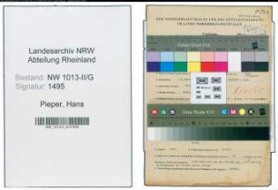 Entnazifizierung Hans Pieper , geb. 27.03.1911 (Schreiner)