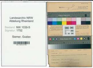 Entnazifizierung Gustav Siemer , geb. 16.02.1894 (Amtsinspektor)