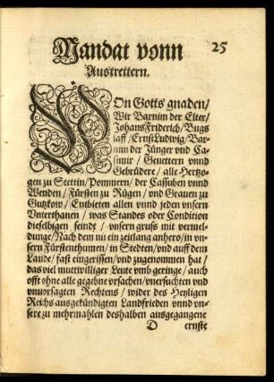 Mandat vonn Austrettern.