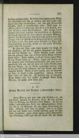 §. 47. Herzog Moritz von Sachsen (albertinische Linie)