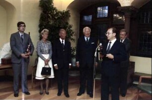 Freiburg: Rathaus, Späth, Böhme, Oberbürgermeister Keidel, Frau Keidel, Lugger, Graf