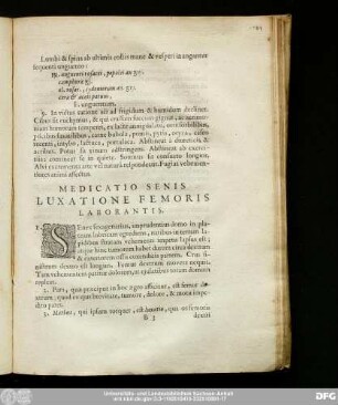 Medicatio Senis Luxatione Femoris Laborantis.
