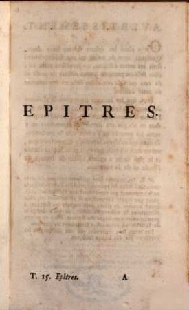 Oeuvres Complètes De M. De Voltaire, 15. Epitres