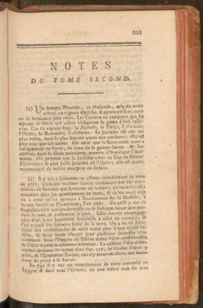 Notes Du Tome Second