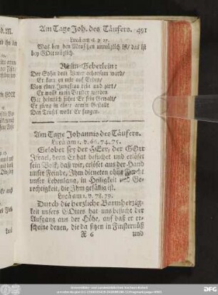 Am Tage Johannis des Täufers.