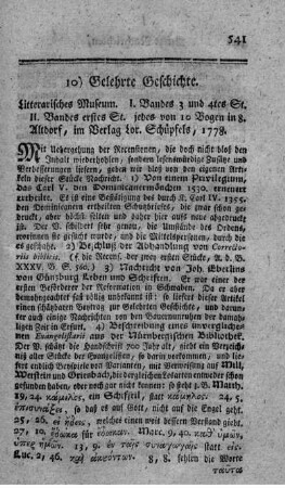 : Literarisches Museum. Bd.1.,St.3.4. Bd.2.,St.1.