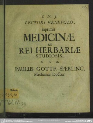 Quaedam ad historiam botanices spectantia