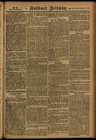 Zweite Ausgabe vom Freitag, den 29. April 1921.