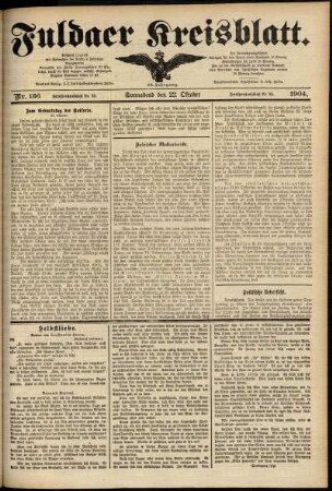 Ausgabe vom Samstag, den 22. Oktober 1904.