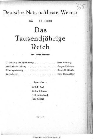 Das Tausendjährige Reich