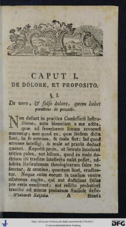 Caput I. De Dolore, Et Proposito.
