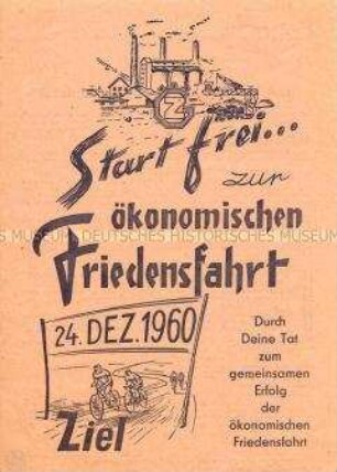 Aufruf der Betriebsleitung im VEB Zementwerk Göschwitz zum sozialistischen Wettbewerb für vorfristige Erfüllung des Jahresplans