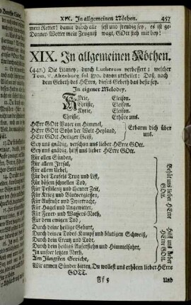 XIX. In allgemeinen Nöthen