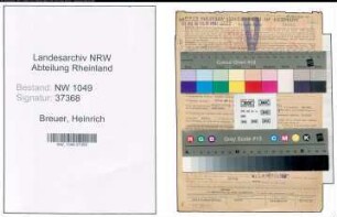 Entnazifizierung Heinrich Breuer , geb. 02.05.1901 (Maler)