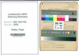 Entnazifizierung Peter Welter , geb. 02.10.1902 (Schreiner)