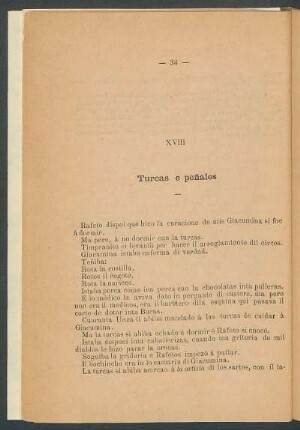 XVIII - Turcas e poñales