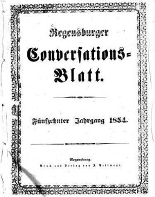 Regensburger Conversations-Blatt, 1854