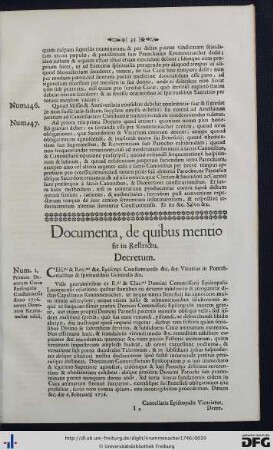 Documenta, de quibus mentio fit in Restrictu.
