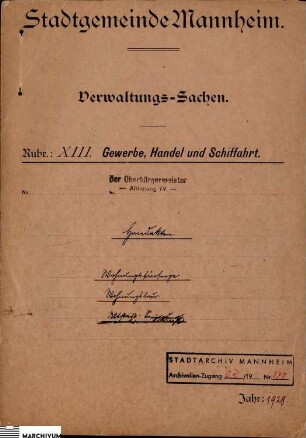 Persönliches (auch dienstliche und politische Angelegenheiten)
