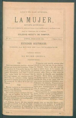 Estudios históricos sobre la mujer en la civilización. [Continuación] : Capítulo octavo. La mujer griega. (Continuación).