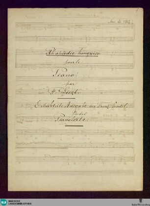 Rhapsodie hongroise. Arr - Don Mus.Ms. 1262 : pf; c