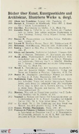 Bücher über Kunst, Kunstgeschichte und Architektur, Illustrierte Werke u. dergl. (Nr. 2898-2930)