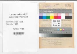 Entnazifizierung Fritz Grote , geb. 15.07.1894 (Kaufmann)