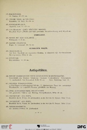 Antiquitäten (Nr. 480-539)