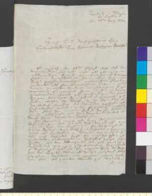 Brief von Richter, Christian Heinrich an Goethe, Johann Wolfgang von